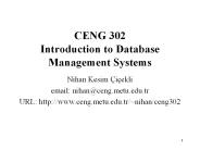 CENG 302 Introduction to Database Management Systems