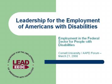 Leadership for the Employment of Americans with Disabilities