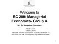 Welcome to EC 209: Managerial Economics- Group A By: Dr. Jacqueline Khorassani PowerPoint PPT Presentation