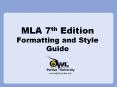 MLA 7th Edition Formatting and Style Guide PowerPoint PPT Presentation