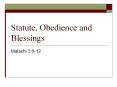 Statute, Obedience and Blessings PowerPoint PPT Presentation