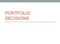 Portfolio%20Decisions PowerPoint PPT Presentation