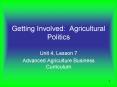 Getting Involved: Agricultural Politics PowerPoint PPT Presentation