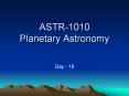 ASTR-1010 Planetary Astronomy PowerPoint PPT Presentation