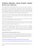 Kokilaben Dhirubhai Ambani Hospital, Mumbai Doctors List | Sehat.com PowerPoint PPT Presentation