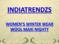 Women's Winter Wear Sleepwear Maxi Night Gowns PowerPoint PPT Presentation