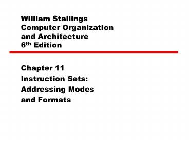 William Stallings Computer Organization and Architecture 6th Edition