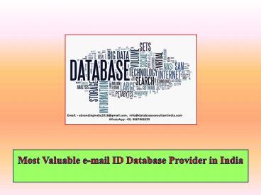 Most Valuable e-mail ID Database Provider in India