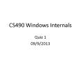 CS490 Windows Internals PowerPoint PPT Presentation