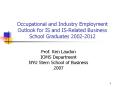 Occupational and Industry Employment Outlook for IS and IS-Related Business School Graduates 2002-2012 PowerPoint PPT Presentation