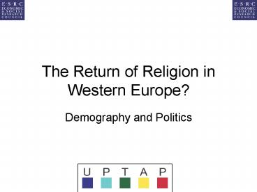 The Return of Religion in Western Europe?
