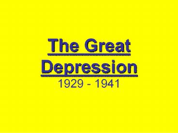 The Great Depression