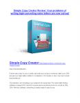 Simple Copy Creator review & Simple Copy Creator $22,600 bonus-discount PowerPoint PPT Presentation