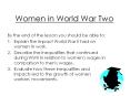 Women in World War Two PowerPoint PPT Presentation