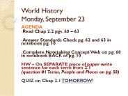World History Monday, September 23