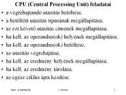 CPU (Central Processing Unit) feladatai