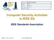 Computer Security Activities in IEEE-SA