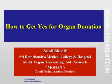 How to Get Yes for Organ Donation