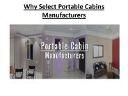 Why Select Portable Cabins Manufacturers