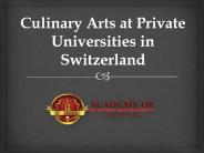 Culinary Arts at Private Universities in Switzerland