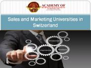 Sales and Marketing Universities in Switzerland