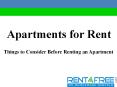 Apartments for Rent-Things to Consider Before Renting an Apartment | Rent4free PowerPoint PPT Presentation