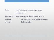 How to maintain your battery scooter’s performance