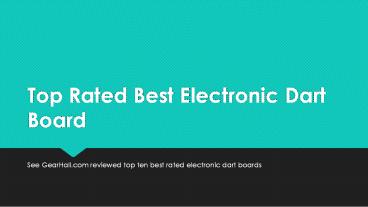 Electronic Dart Boards