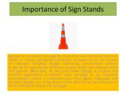 Importance of sign stands