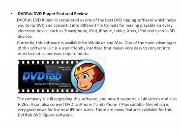 DVDFab DVD Ripper Featured Review