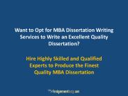 MBA Dissertation Writing Services UK