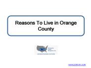 Reasons To Live in Orange County