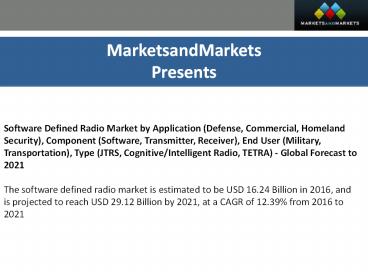 Software Defined Radio Market by Application (Defense, Commercial, Homeland Security)