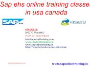 sap ehs online training classes | spectotraining