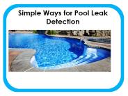Simple Ways for Pool Leak Detection
