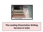 The Leading Dissertation Writing Services in India