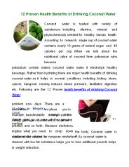 Health Benefits of drinking Coconut Water