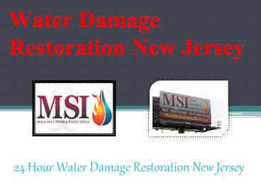 Water Damage Restoration New Jersey