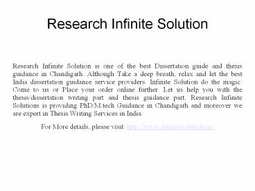 Thesis Guidance in Chandigarh