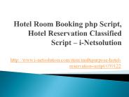 Hotel Room Booking php Script, Hotel Reservation Classified Script
