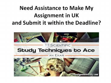 Make My Assignment Online UK at Cheap Price From MyAssignmenthelp.com Professionals