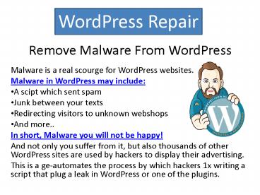 WordPress Repair - Repair and securing WordPress