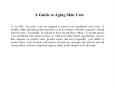 Anti Aging Skin Care Product Guide