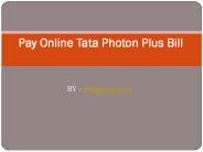 Guidlines how to pay Tata Photon bill payment