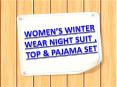 Women Winter Wear Pajama Set PowerPoint PPT Presentation
