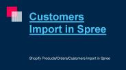 Customers Import in Spree
