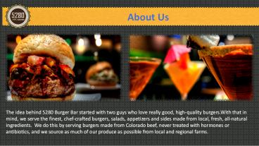 Handcrafted Burgers | 5280 Burger Bar