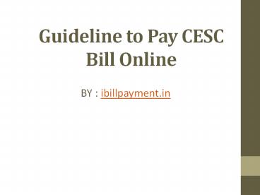 How to pay CESC electricity bill payment online