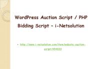 WordPress Auction Script / PHP Bidding Script – i-Netsolution