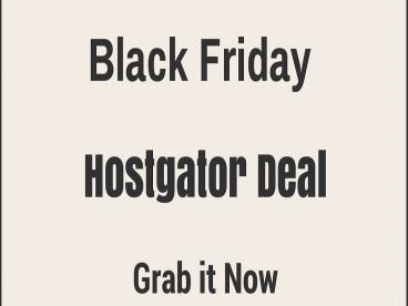Hostgator black friday deals